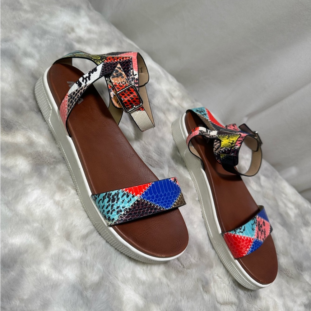 MIA Multicolor Ellen Ankle Strap Sandal 9.5 - Picture 4 of 7